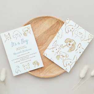 Invitation C'est un Baby shower de chiot de Boy Cutie