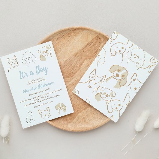 Invitation C'est un Baby shower de chiot de Boy Cutie