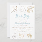 Invitation C'est un Baby shower de chiot de Boy Cutie (Devant)