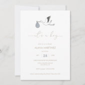 Invitation C'est un Baby shower de cigogne (Devant)