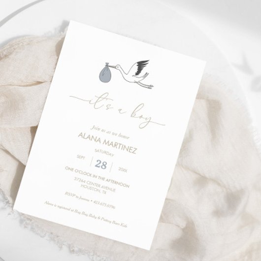 Invitation C'est un Baby shower de cigogne