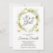 Invitation C'est un Baby shower de couronne de tournesol de f (Devant)