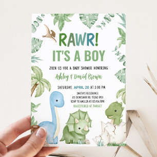 Invitation C'est un Baby shower de dinosaures