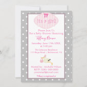 Invitation C'est un Baby shower de fille (Devant)