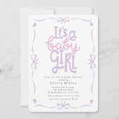 Invitation C'est un Baby shower de fille (Devant)