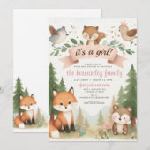 Invitation C'est un Baby shower de fille (Devant / Derrière)