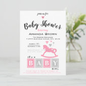 Invitation C'est un Baby shower de fille (Debout devant)