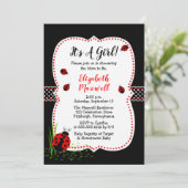 Invitation C'est un Baby shower de fille (Debout devant)