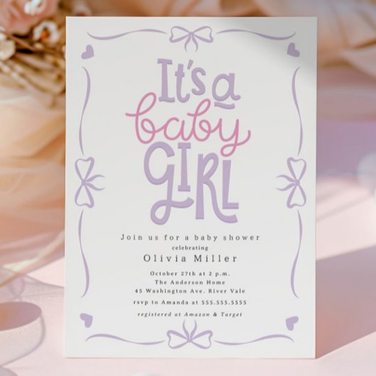Invitation C'est un Baby shower de fille