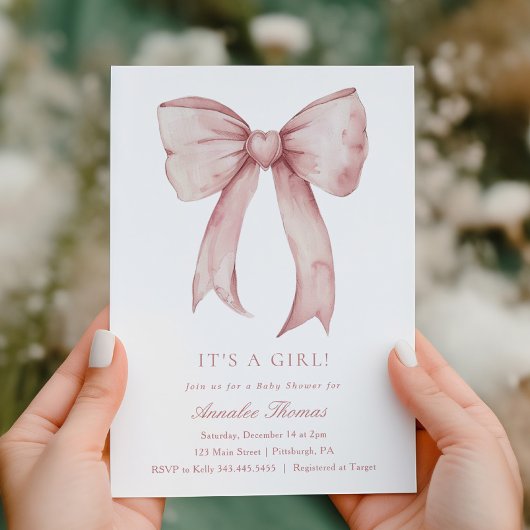 Invitation C'est un Baby shower de fille de garçon rose