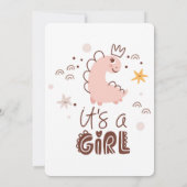 Invitation C'est un Baby shower de fille dinosaure (Dos)