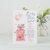 Invitation C'est un Baby shower de fille par Mail Balloons Bo (Debout devant)