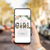 Invitation C'est un Baby shower de fille sauvage