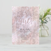 Invitation C'est un Baby shower de filles Shimmery Pearl Invi (Debout devant)