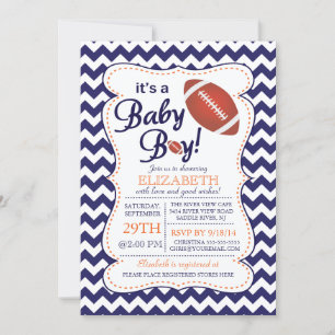Invitation C'est un Baby shower de football pour bébé garçon