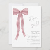 Invitation C'est un Baby shower de garçon rose (Devant)