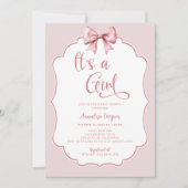 Invitation C'est un Baby shower de garçon rose (Devant)