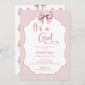 Invitation C'est un Baby shower de garçon rose (Devant / Derrière)