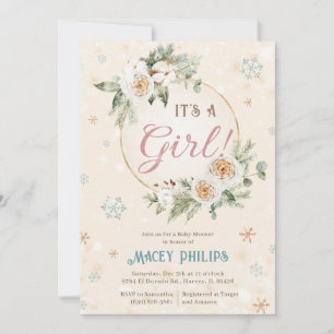 Invitation C'est un Baby shower de Girl Winter Wonderland