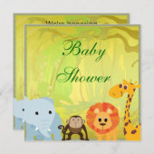 Invitation C'est un Baby shower de jungle (Devant / Derrière)