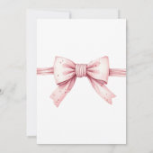Invitation C'est un Baby shower de la fille Coquette Rose Bow (Dos)