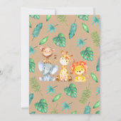 Invitation C'est un Baby shower de la jungle de Safari Garçon (Dos)