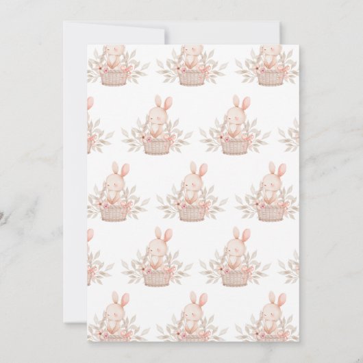 Invitation C'est un Baby shower de lapin de fille Boho (Dos)