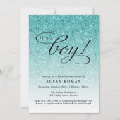 Invitation C'est un Baby shower de Parties scintillant Boy Bl (Devant)