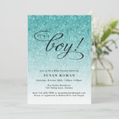 Invitation C'est un Baby shower de Parties scintillant Boy Bl (Debout devant)