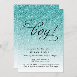 Invitation C'est un Baby shower de Parties scintillant Boy Bl