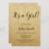 Invitation C'est un Baby shower de Parties scintillant d'or p (Devant / Derrière)