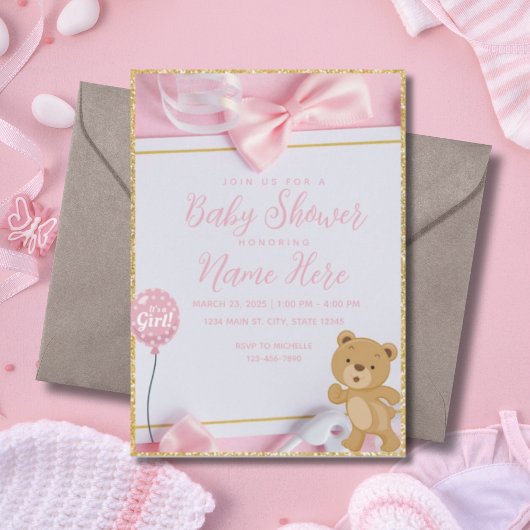 Invitation C'est un Baby shower de Parties scintillant en or