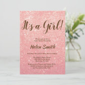 Invitation C'est un Baby shower de Parties scintillant rose o (Debout devant)