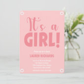 Invitation C'est un Baby shower de petites fleurs roses migno (Debout devant)