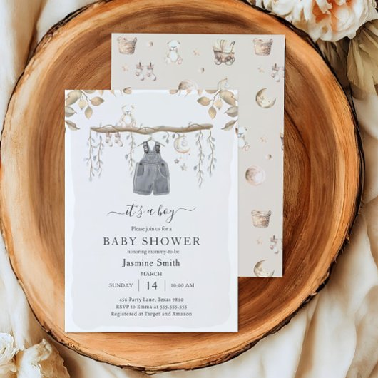 Invitation C'est un Baby shower de pouponnière bohème