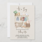 Invitation C'est un Baby shower de pouponnière Boho Boy (Devant)