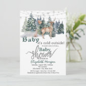 Invitation C'est un Baby shower de rennes de forêt à l'extéri (Debout devant)