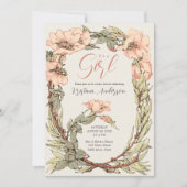 Invitation C'est un Baby shower de roses roses rose QR Code G (Devant)