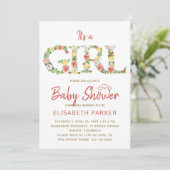 Invitation C'est un baby shower de script de l'alphabet flora (Debout devant)