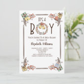 Invitation C'est un Baby shower d'hiver tiré à la main (Debout devant)