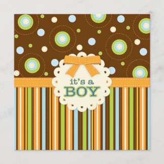 Invitation C'est un Baby shower d'Orange et de Stitches Bleus