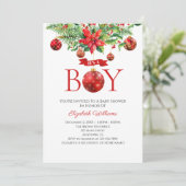 Invitation C'est un Baby shower d'ornements de Noël (Debout devant)