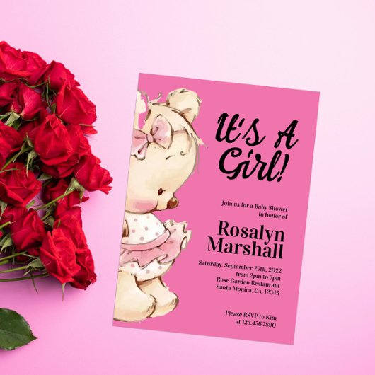 Invitation C'est un Baby shower d'ours en peluche