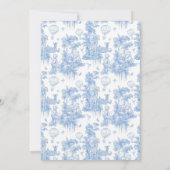 Invitation C'est un Baby shower Elegant Blue Toile Garçon Saf (Dos)