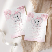Invitation C'est un Baby shower Eléphant et Balloon mignon po