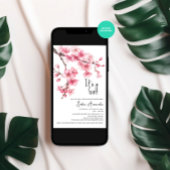 Invitation C'est un Baby shower Fleur Rose Fille