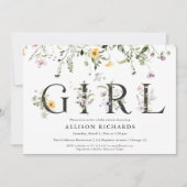 Invitation C'est un baby shower fleur sauvage jaune violet de (Devant)