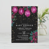 Invitation C'est un Baby shower floral de ballons de Parties  (Debout devant)