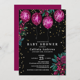 Invitation C'est un Baby shower floral de ballons de Parties