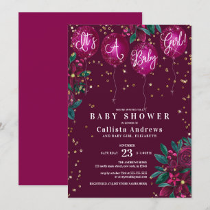 Invitation C'est un Baby shower floral de ballons de Parties